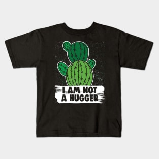 I Am Not A Hugger Sarcastic Black Kids T-Shirt